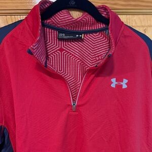 Under Armour Men's Red and Black Quarter-Zip Pullover